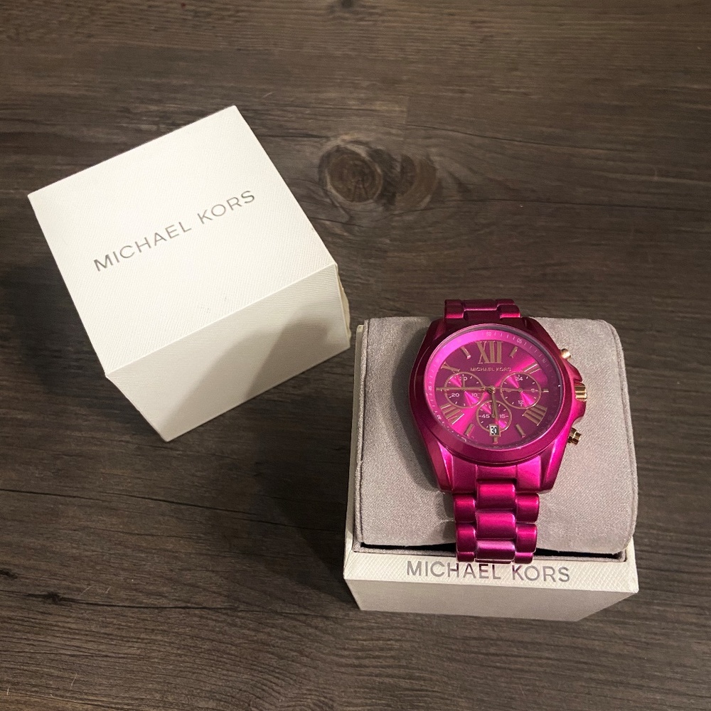 Michael Kors Ladies Ritz Pink Chronograph Watch - Picture 7 of 7
